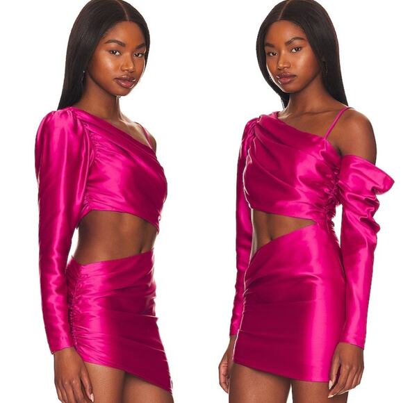 Lovers + Friends Chapman Mini Dress in Magenta Pink NWOT Siz Small - Picture 2 of 4